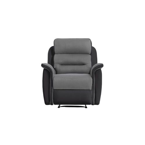 Fauteuil de Relaxation 1 place en Microfibre / Simili LÉON - Gris / Noir