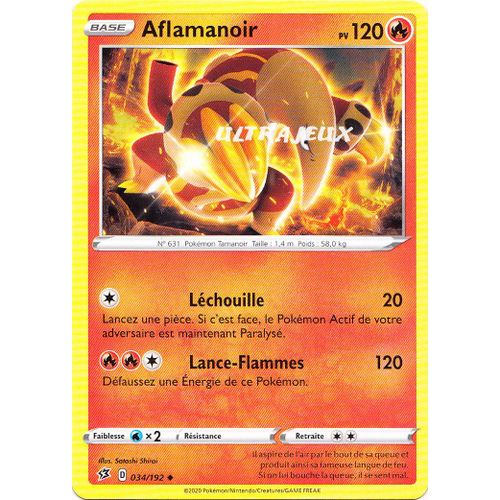 Pokémon - 34/192 - Eb02 - Epée Et Bouclier - Clash Des Rebelles - Aflamanoir - Peu Commune