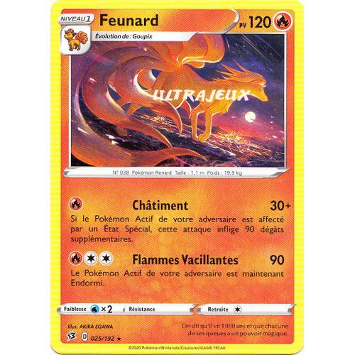Pokémon - 25/192 - Feunard - Eb02 - Epée Et Bouclier - Clash Des Rebelles - Rare