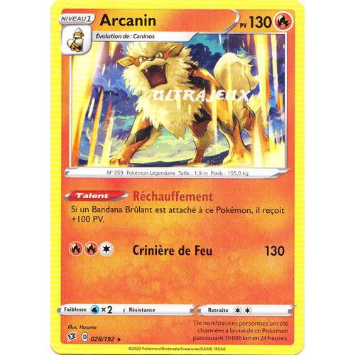 Pokémon - 28/192 - Arcanin - Eb02 - Epée Et Bouclier - Clash Des Rebelles - Rare