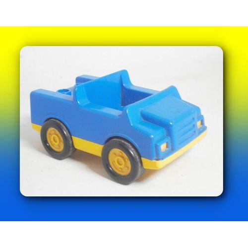 Pièce de rechange - Voiture bleu et jaune avec attelage - LEGO Duplo multi set - 1997