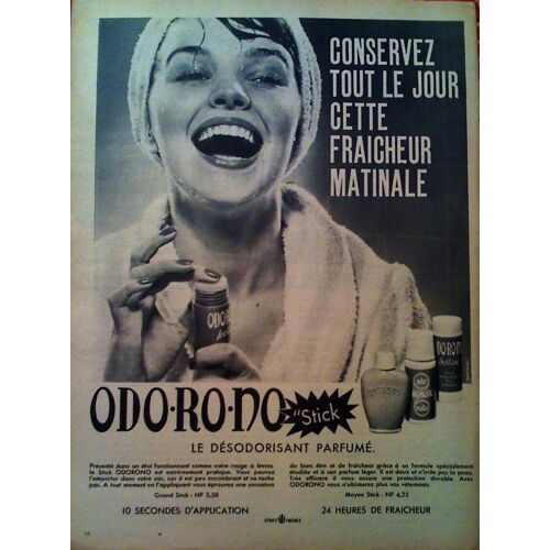 Publicite Ancienne (Juin 1960) Pour Le Desodorisant " Odo Ro No " (Odorono)
