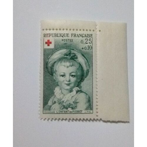 Timbre France - Yt 1367 - 0,25f - 1962 - L'enfant En Pierrot, Fragonard, Piel