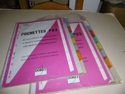 Lot De 2 Jeux De 8 Pochettes Protége Documents À Onglets Po3 Doret