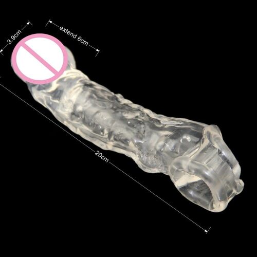 Couleur Blanche Claire Prolonger Préservatif Réutilisable Pénis Retard Impuissance Contraceptif G Point Silicone Souple Gode Manchon Jouets Sexuels Pour Hommes