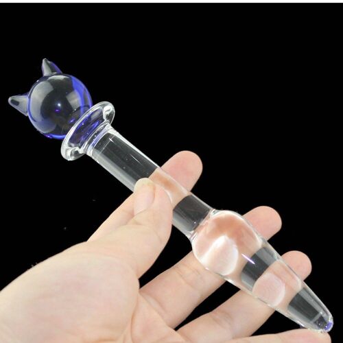 Plug Anal En Verre Pour Chat Bleu, Jouet Sexuel Pour Femme, Pour Lesbiennes, Point G, Balle En Cristal Clair, Pour Gay, Stimulateur De Prostate, Anus