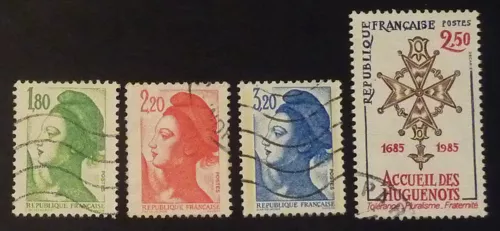 France Oblitéré N°2375-2376-2377-2380 Lot De 4 Timbres De 1985