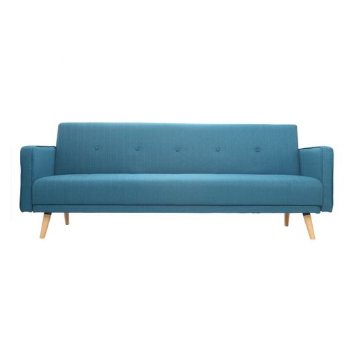 Canapé Convertible Scandinave 3 Places Bleu Canard Ulla