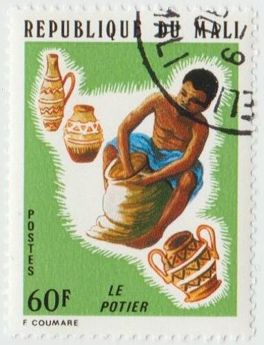 Timbre Le Potier . République Du Mali.Postes.60f.1974.