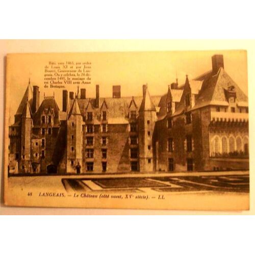 Carte Postale Ancienne Indre Et Loire Langeais Le Chateau Cote Ouest
