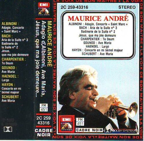 Maurice André -  Adagio D'albinoni Ave Maria Jésus Que Ma Joie Demeure - Cassette Audio