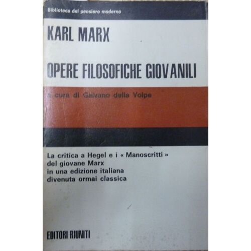 Karl Marx Opere Filosofiche Giovanili