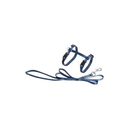Asp Harn.Chat+Laisse Bleu Fon 110cm