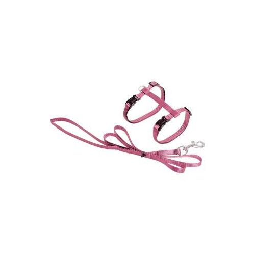 Asp Harn.Chat+Laisse Rose Cl.110cm