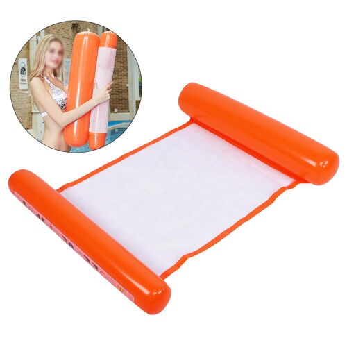 Chaise Flottante Flottante Portative De Piscine De Hamac Pliable De Lit D'eau Gonflable (Orange)