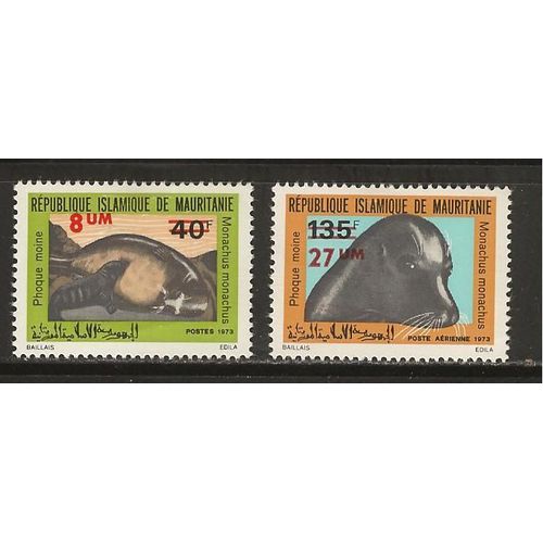 Timbres Neufs De Mauritanie Année 1974 N° 315 Et Pa 148 Phoque Noire