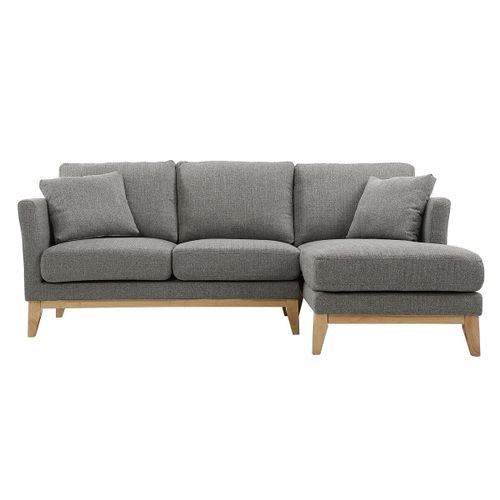 Canapé D'angle Droit Scandinave Gris Clair Déhoussable Oslo