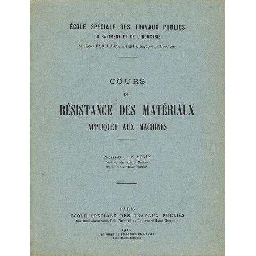 Cours De Résistance Des Matériaux Appliquée Aux Machines