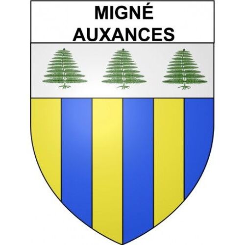 Migné-Auxances 86 Ville Stickers Blason Autocollant Adhésif - Taille : 4 Cm