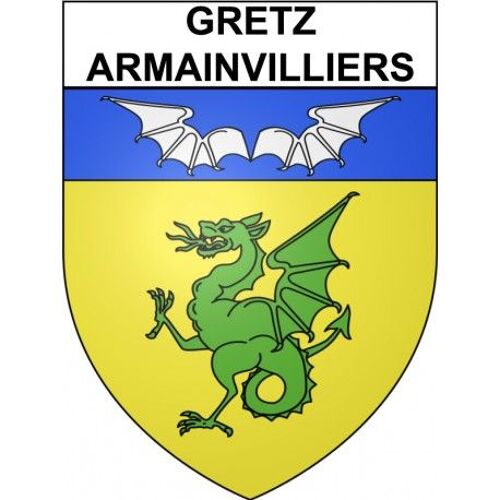 Gretz-Armainvilliers 77 Ville Stickers Blason Autocollant Adhésif - Taille : 17 Cm