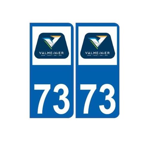 73 Valmeinier Logo Autocollant Plaque Immatriculation Auto Ville Sticker - Couleur : Arrondis - Angles : Arrondis