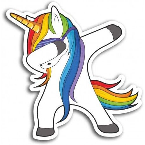 Licorne Sticker Autocollant 2 X 10 Cm Fun Logo 19 - Taille : 10 Cm