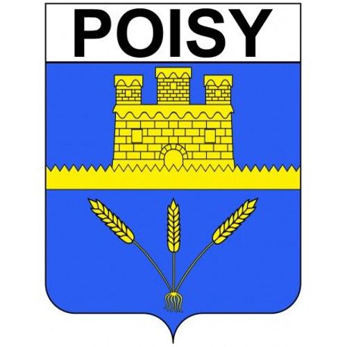 Poisy 74 Ville Stickers Blason Autocollant Adhésif - Taille : 17 Cm