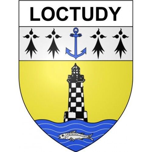 Loctudy 29 Ville Stickers Blason Autocollant Adhésif - Taille : 8 Cm