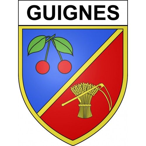 Guignes 77 Ville Sticker Blason Écusson Autocollant Adhésif - Taille : 4 Cm