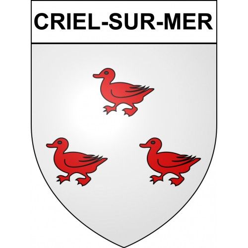 Criel-Sur-Mer 76 Ville Sticker Blason Écusson Autocollant Adhésif - Taille : 4 Cm