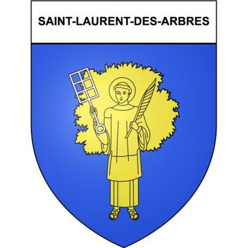 Saint-Laurent-Des-Arbres 30 Ville Stickers Blason Autocollant Adhésif - Taille : 4 Cm