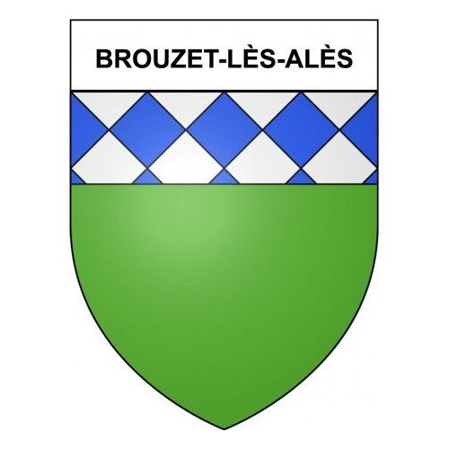 Brouzet-Lès-Alès 30 Ville Stickers Blason Autocollant Adhésif - Taille : 17 Cm
