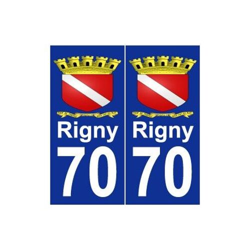 70 Rigny Blason Autocollant Plaque Stickers Ville - Couleur : Droits - Angles : Droits