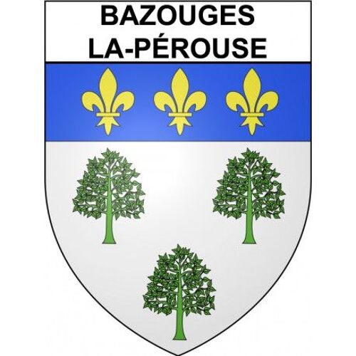 Bazouges-La-Pérouse 35 Ville Stickers Blason Autocollant Adhésif - Taille : 12 Cm