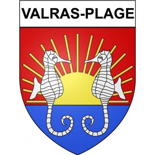 Valras-Plage 34 Ville Stickers Blason Autocollant Adhésif - Taille : 12 Cm