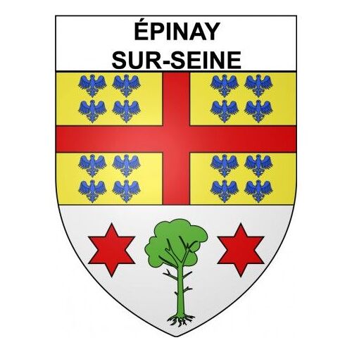 Épinay-Sur-Seine 93 Ville Stickers Blason Autocollant Adhésif - Taille : 17 Cm