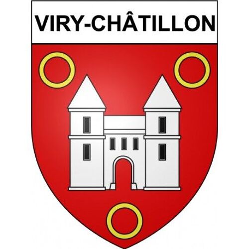 Viry-Châtillon 91 Ville Stickers Blason Autocollant Adhésif - Taille : 12 Cm