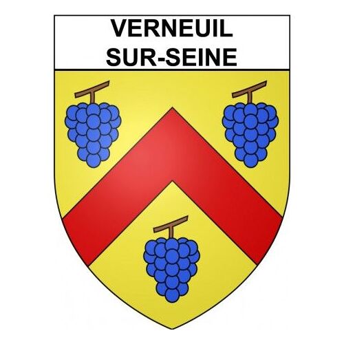Verneuil-Sur-Seine 78 Ville Stickers Blason Autocollant Adhésif - Taille : 4 Cm