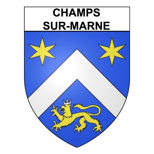 Champs-Sur-Marne 77 Ville Stickers Blason Autocollant Adhésif - Taille : 4 Cm