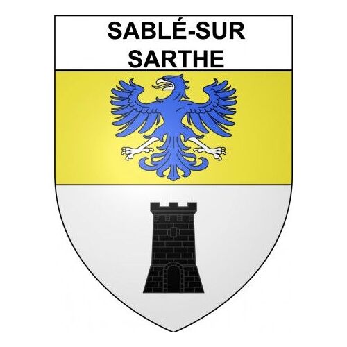 Sablé-Sur-Sarthe 72 Ville Stickers Blason Autocollant Adhésif - Taille : 12 Cm