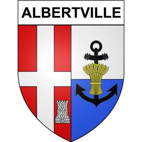Albertville 73 Ville Stickers Blason Autocollant Adhésif - Taille : 12 Cm