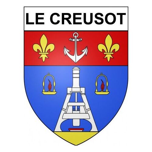 Le Creusot 71 Ville Stickers Blason Autocollant Adhésif - Taille : 8 Cm