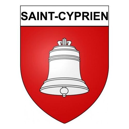 Saint-Cyprien 66 Ville Stickers Blason Autocollant Adhésif - Taille : 17 Cm