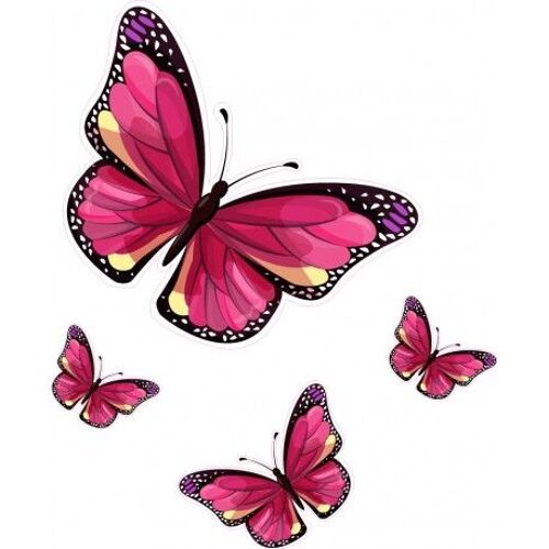 Papillon Purple Logo 9831 Autocollant Adhésif Sticker - Taille : 4 Cm