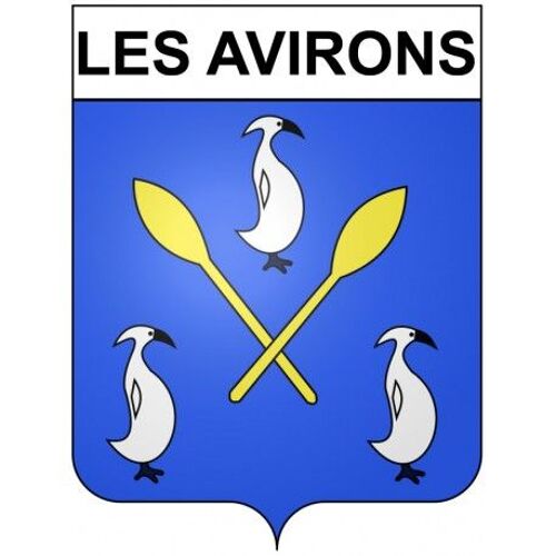 Les Avirons 97 Ville Stickers Blason Autocollant Adhésif - Taille : 12 Cm