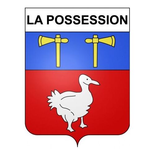 La Possession 97 Ville Stickers Blason Autocollant Adhésif - Taille : 17 Cm