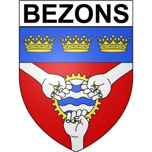 Bezons 95 Ville Stickers Blason Autocollant Adhésif - Taille : 4 Cm
