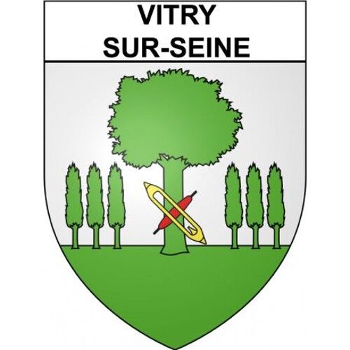 Vitry-Sur-Seine 94 Ville Stickers Blason Autocollant Adhésif - Taille : 4 Cm