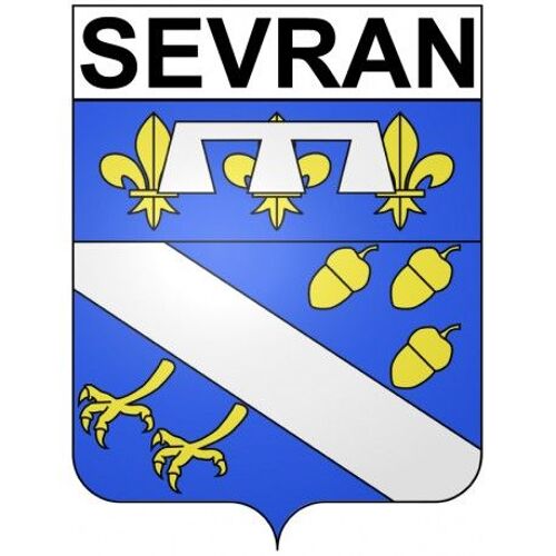 Sevran 93 Ville Stickers Blason Autocollant Adhésif - Taille : 4 Cm