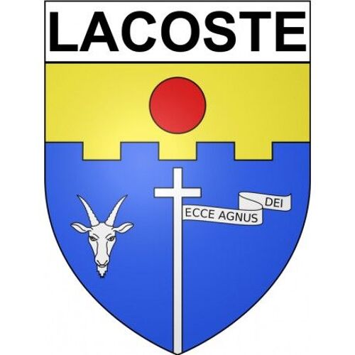 Lacoste 34 Ville Stickers Blason Autocollant Adhésif - Taille : 4 Cm